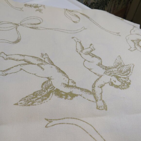 Fabric CHERBS Light Cream with Warm Gold (Baby Angels) Heavy Weight 2.5 lbs - Picture 2 of 11